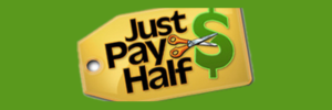 Just Pay Half Graphic Green Background